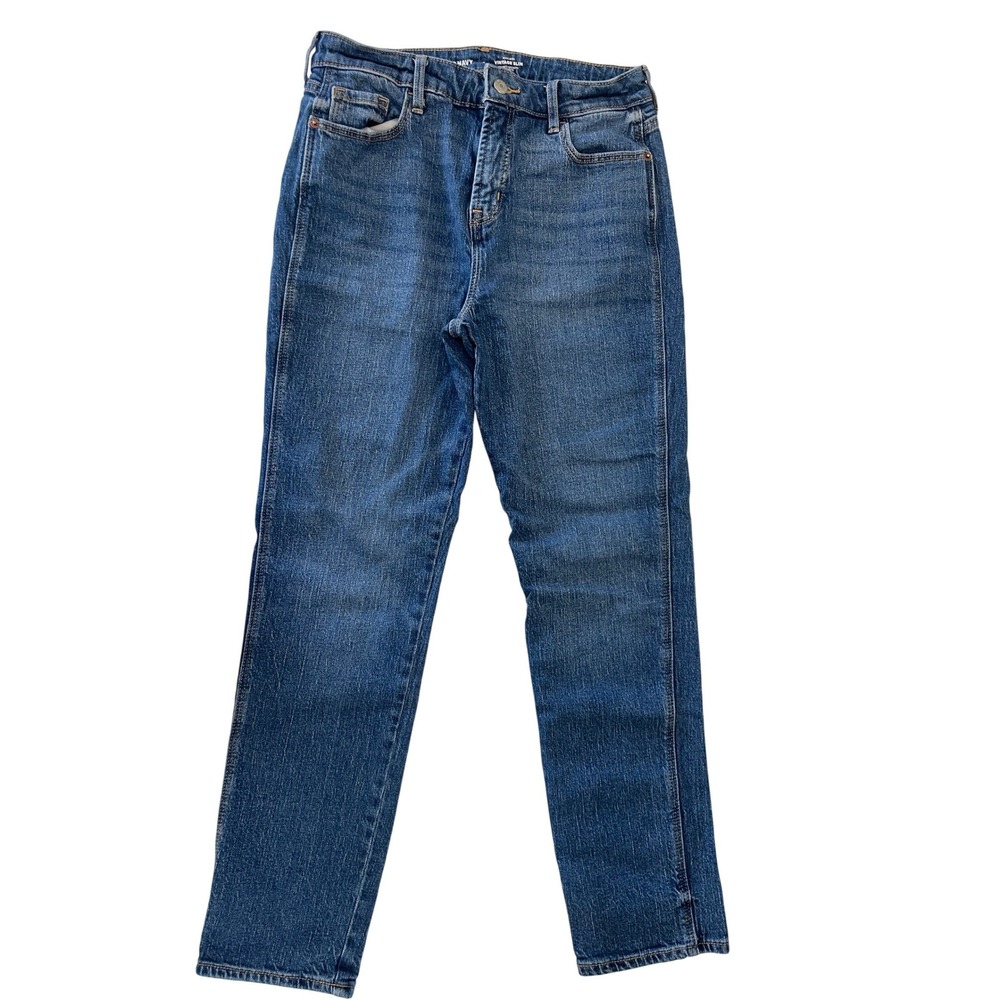 Old Navy Womens High Rise Vintage Slim Jeans Medium Wash Size 6 Straight Leg‎